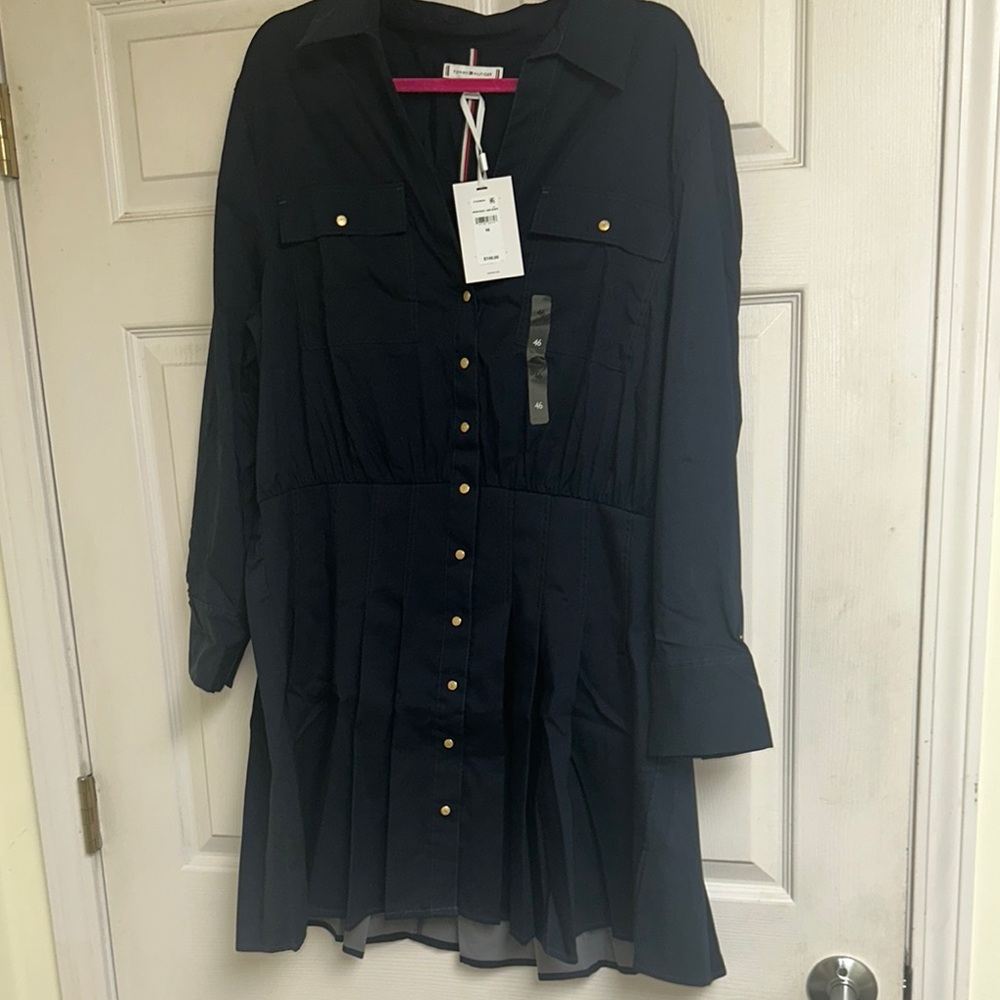 Black Button-Down tommy hilfiger Shirt Dress